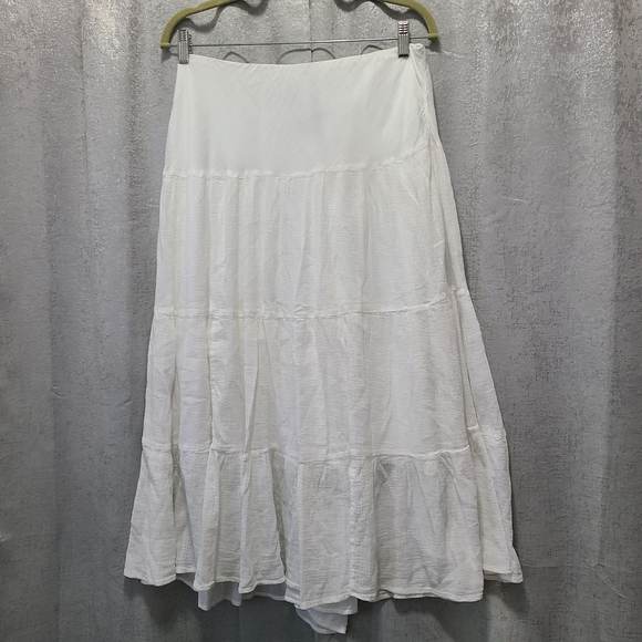 Chaps White Midi or Maxi Skirt Womens Size Large - Picture 1 of 10